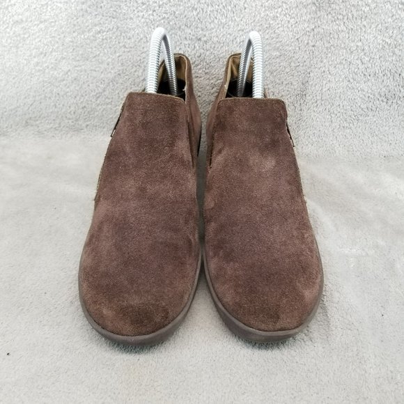 Aerosoles Shoes Womens Size 8 Brown Suede Side Zip Wedge - Picture 3 of 12